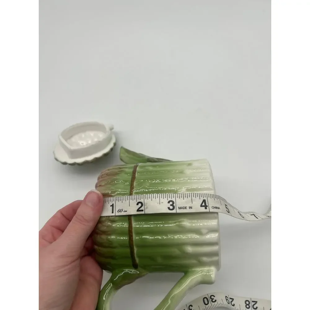 Vintage Wang’s International Asparagus Ceramic Teapot Taiwan Cottagecore Green